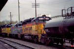 CSX 6318 is one of four units shoving a train in the yard